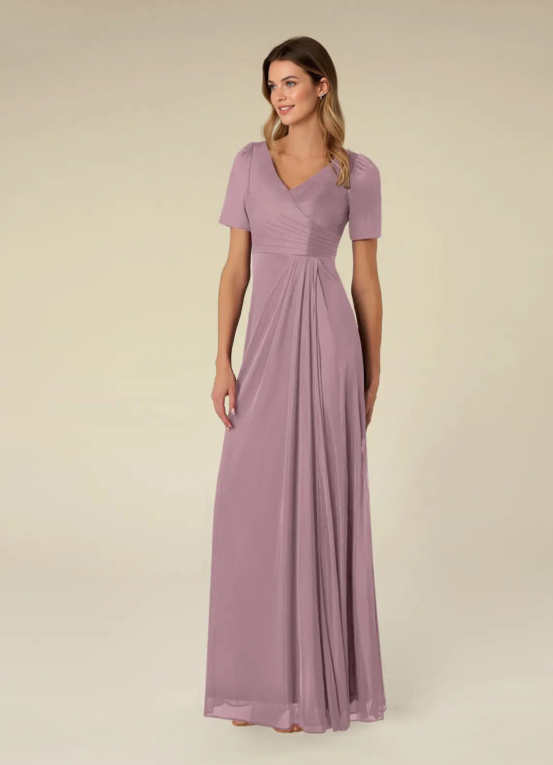 Augday Bessie A-Line Pleated Mesh Dress