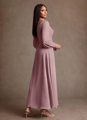 Augday Paterson A-Line Pleated Chiffon Dress