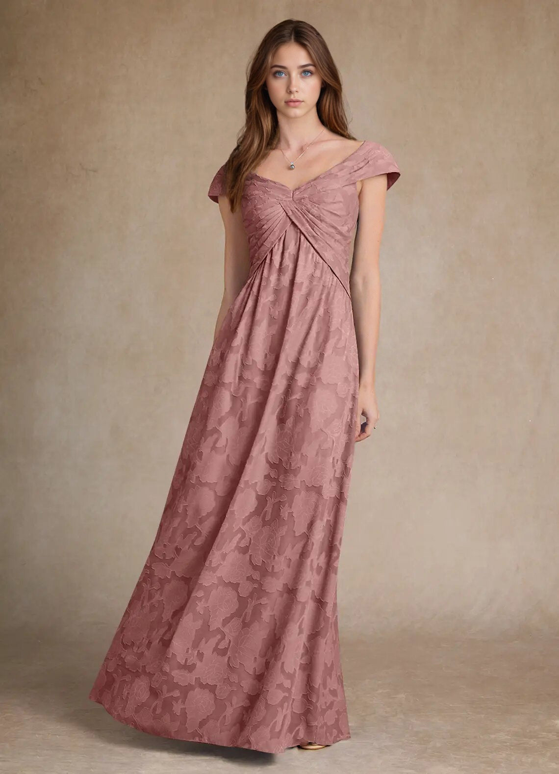 Augday Myrtle A-Line Pleated Floral Burnout Dress