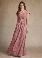 Augday Myrtle A-Line Pleated Floral Burnout Dress