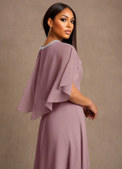 Augday Winnifred A-Line Beaded Chiffon Dress