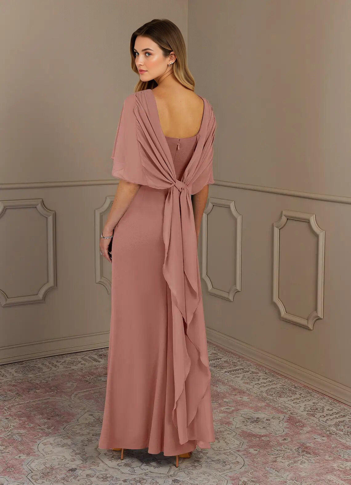 Augday Sheath Scoop Stretch Crepe Dress