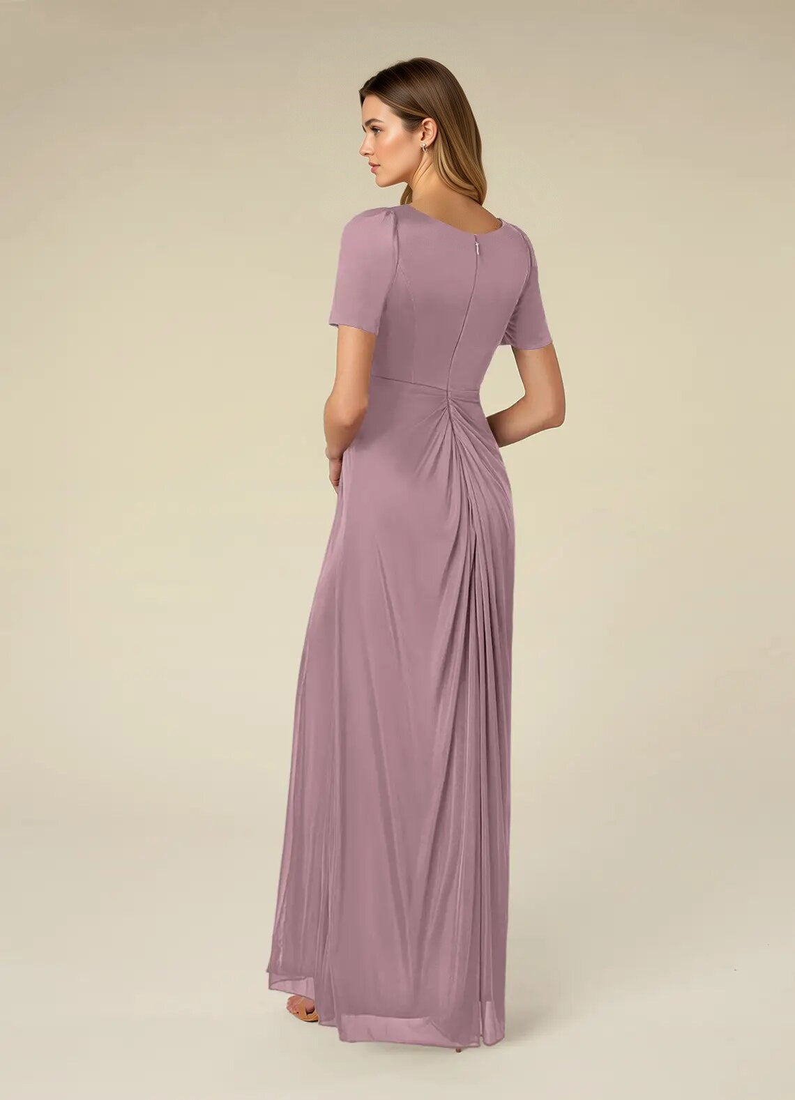 Augday Bessie A-Line Pleated Mesh Dress