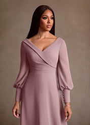 Augday Paterson A-Line Pleated Chiffon Dress