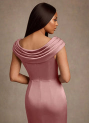 Augday Irvine A-Line Pleated Stretch Satin Dress