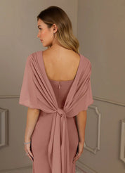 Augday Sheath Scoop Stretch Crepe Dress
