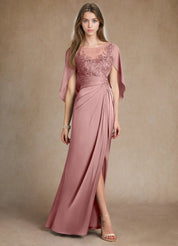 Augday Hera Mother of the Bride Dresses A-Line Lace Stretch Satin Dress