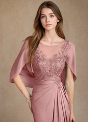 Augday Hera Mother of the Bride Dresses A-Line Lace Stretch Satin Dress