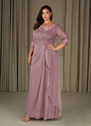 Augday Calanthe A-Line Scoop Chiffon Dress Plus Size