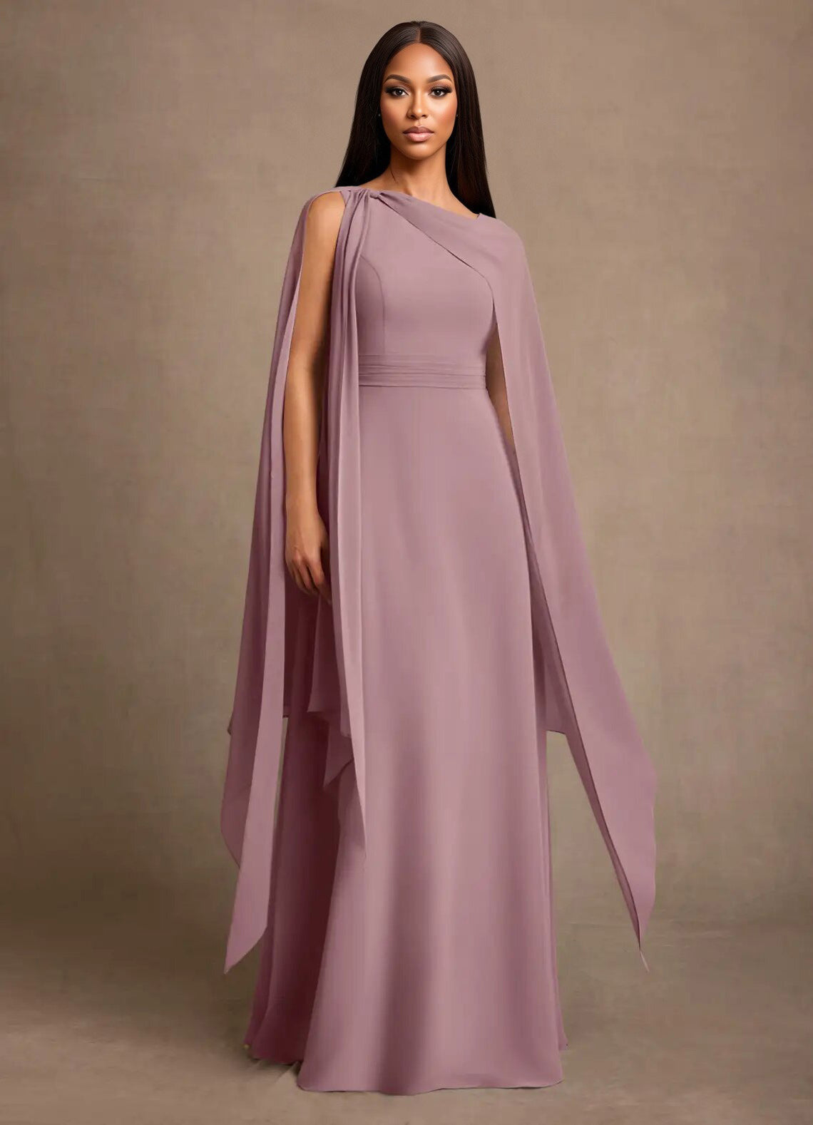 Augday Liddie A-Line Pleated Chiffon Dress
