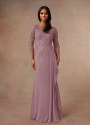 Augday Calanthe A-Line Scoop Chiffon Dress