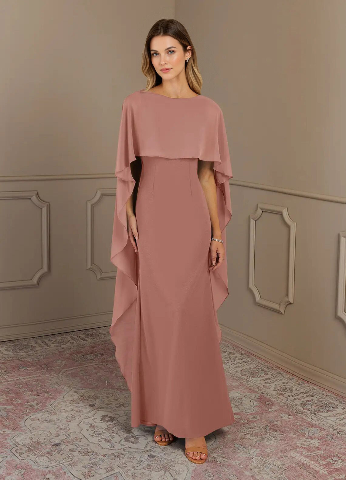 Augday Sheath Scoop Stretch Crepe Dress