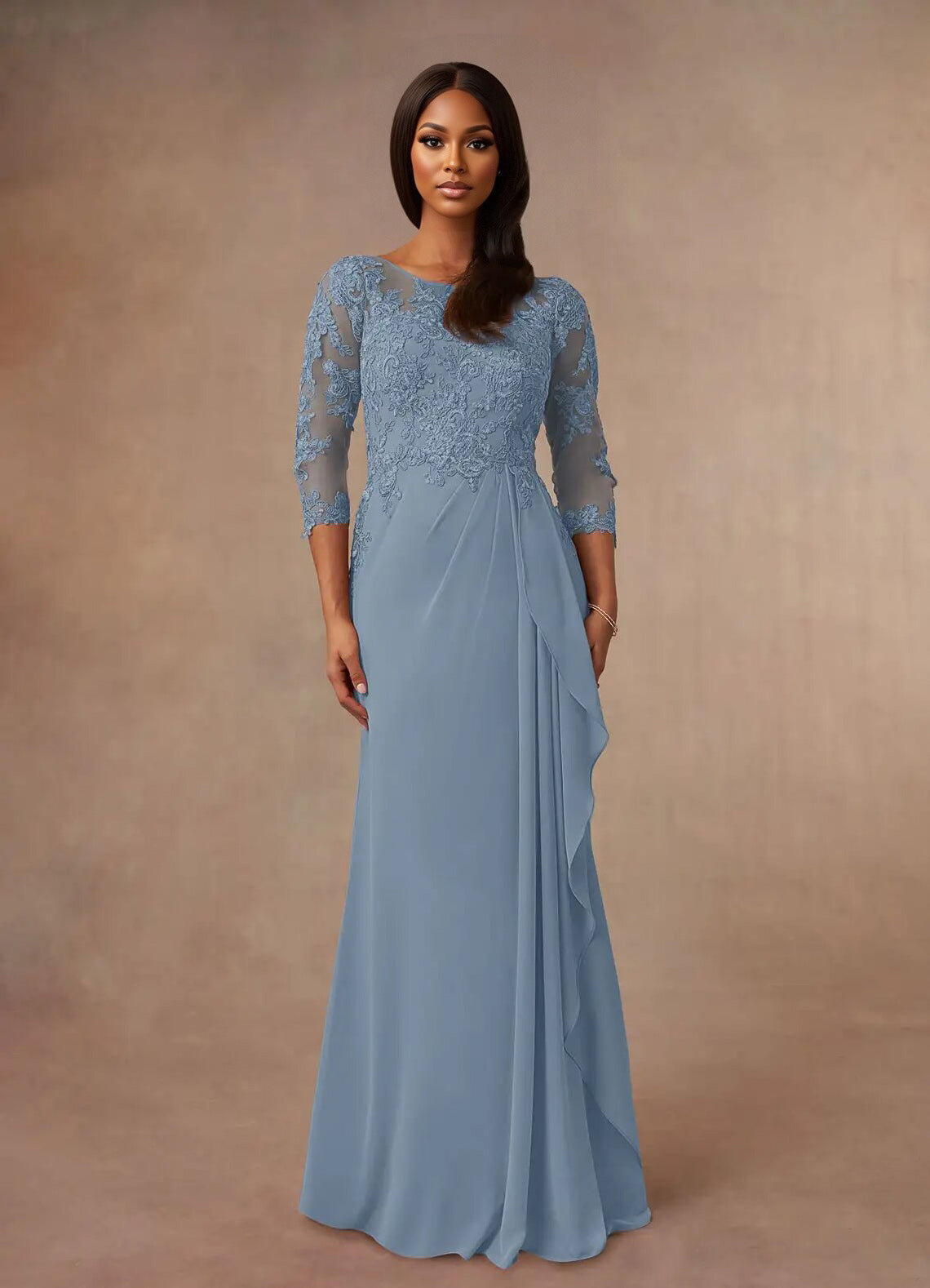 Augday Calanthe A-Line Scoop Chiffon Dress