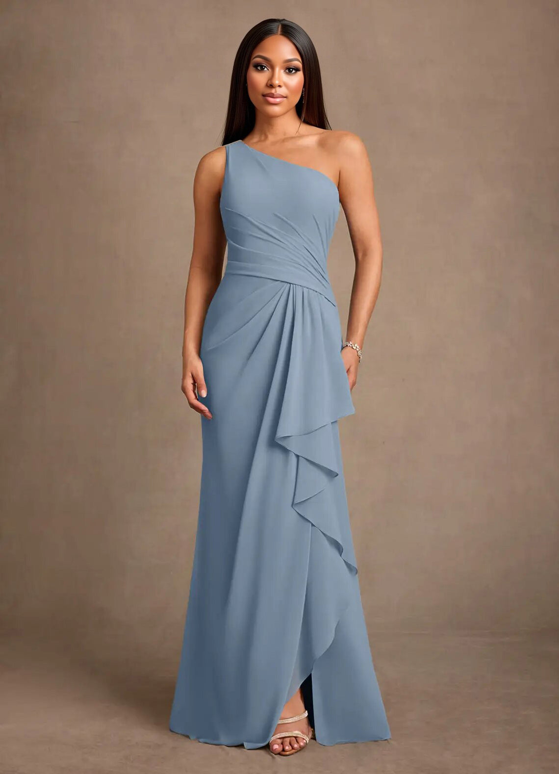 Augday Floy Sheath One Shoulder Chiffon Dress
