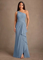 Augday Floy Sheath One Shoulder Chiffon Dress