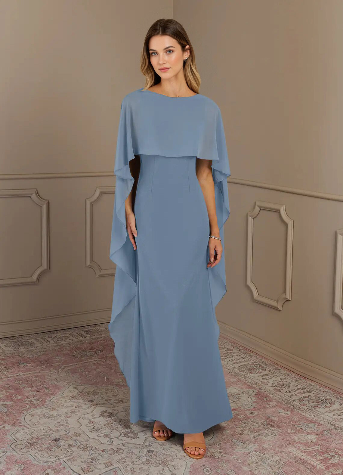 Augday Sheath Scoop Stretch Crepe Dress