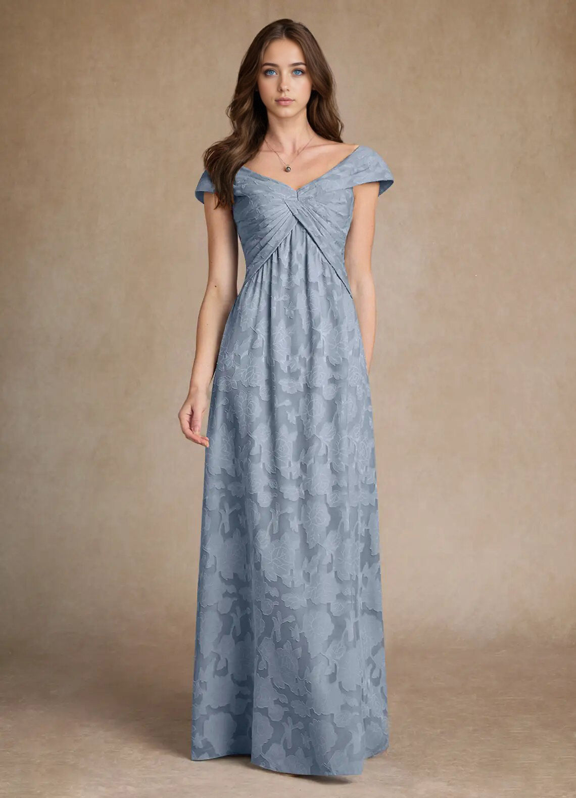 Augday Myrtle A-Line Pleated Floral Burnout Dress