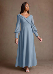 Augday Paterson A-Line Pleated Chiffon Dress