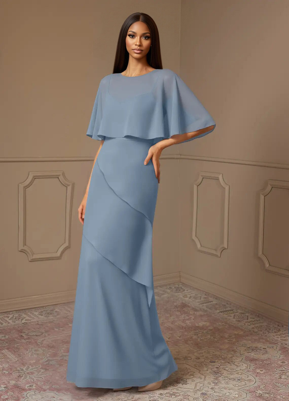 Augday Bowie A-Line Chiffon Dress