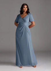 Augday Bessie A-Line Pleated Mesh Dress Plus Size