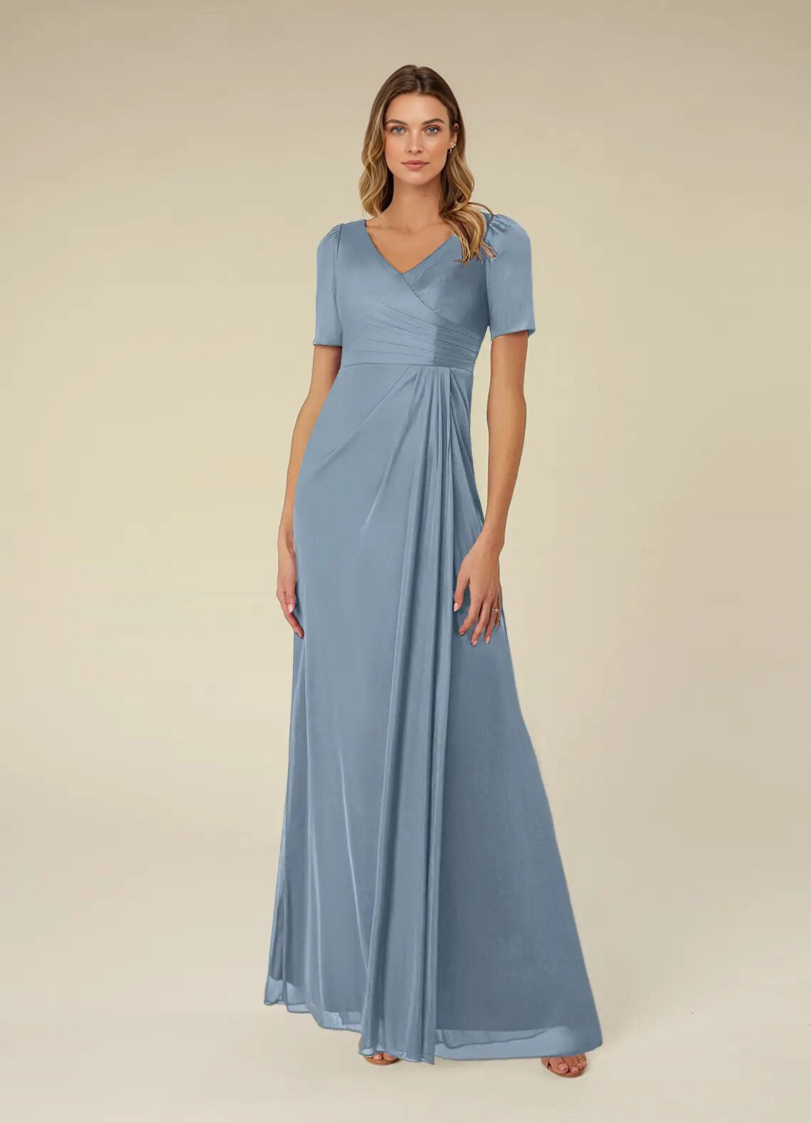 Augday Bessie A-Line Pleated Mesh Dress
