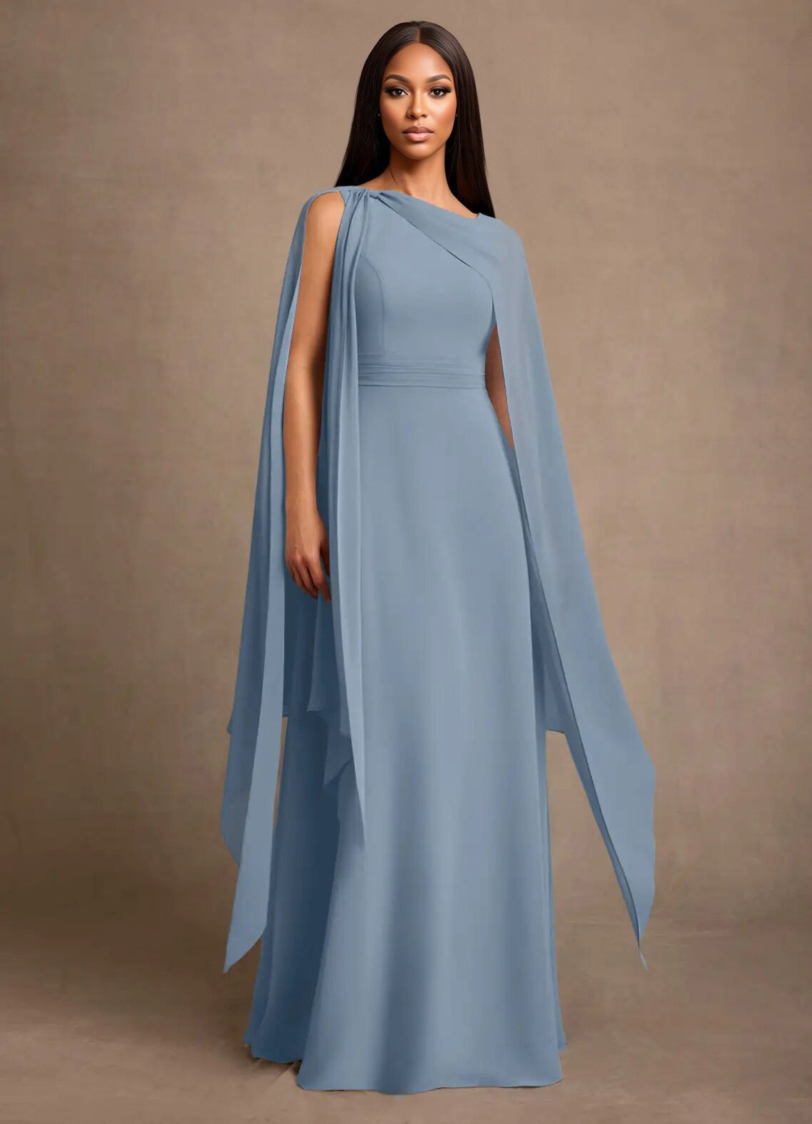 Augday Liddie A-Line Pleated Chiffon Dress
