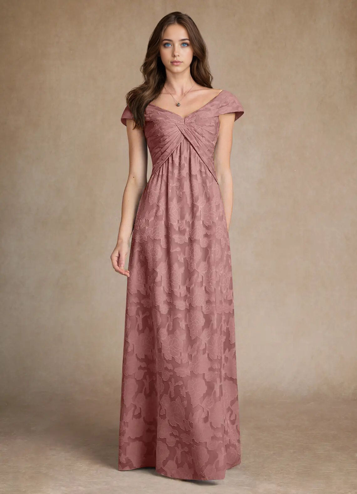 Augday Myrtle A-Line Pleated Floral Burnout Dress