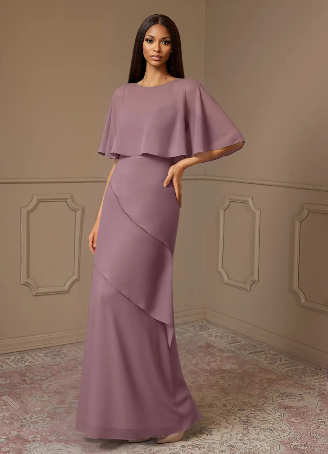 Augday Bowie A-Line Chiffon Dress