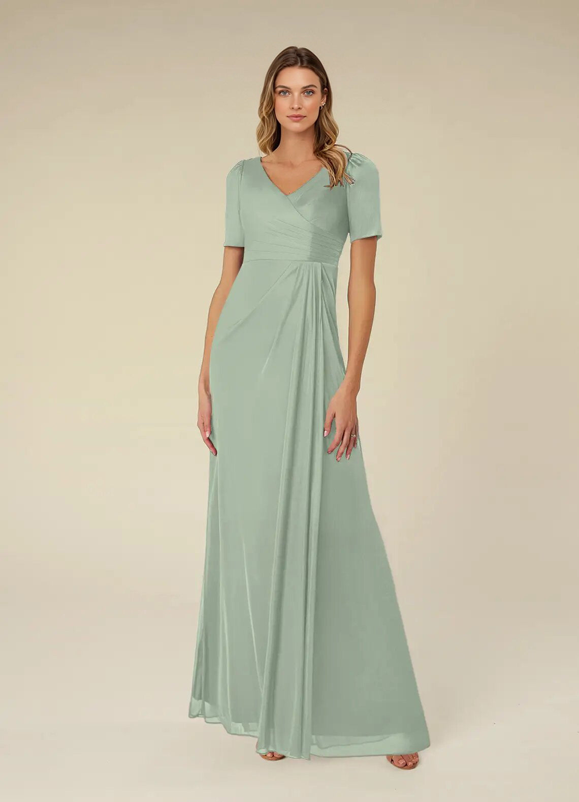 Augday Bessie A-Line Pleated Mesh Dress