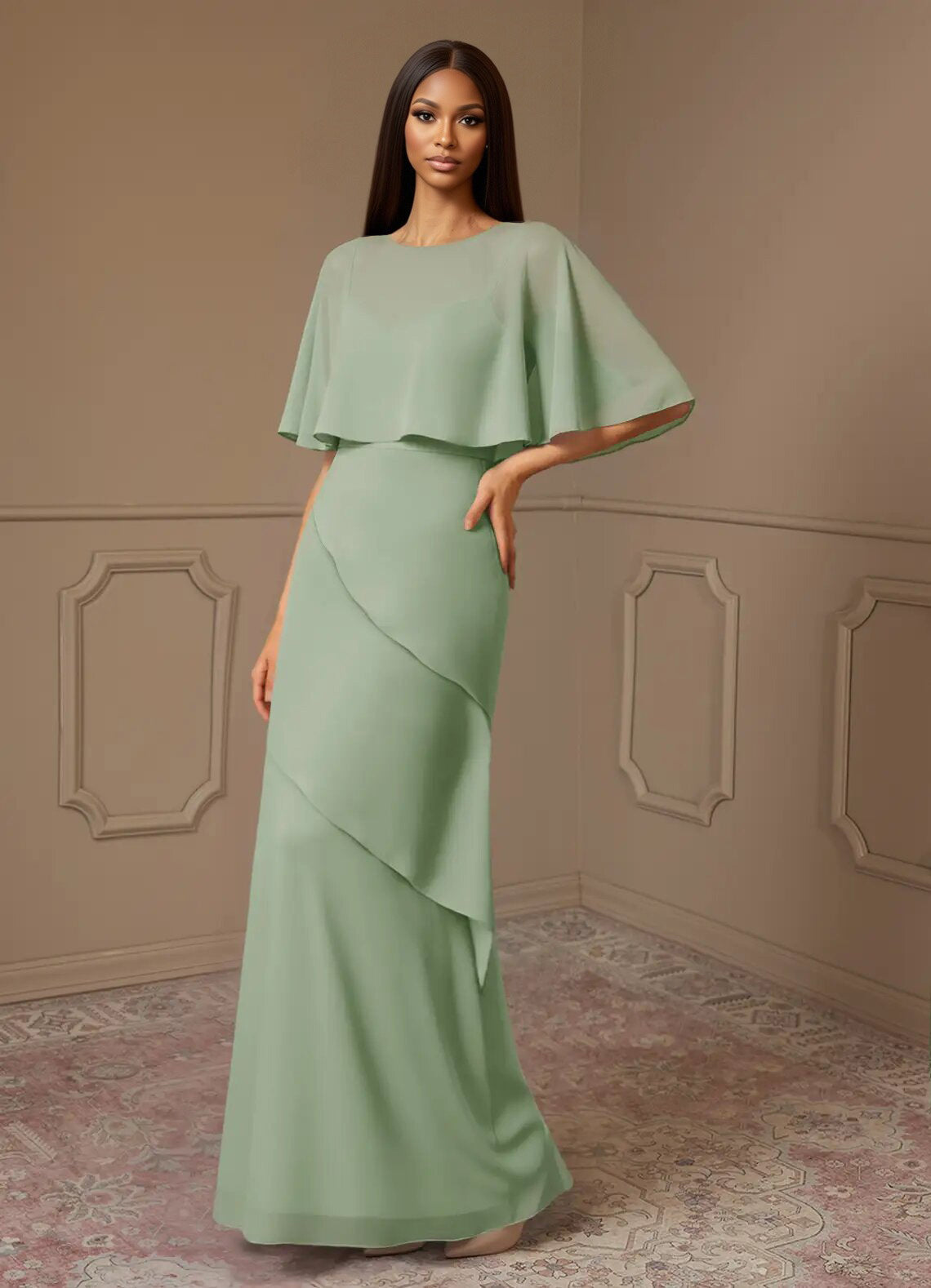 Augday Bowie A-Line Chiffon Dress