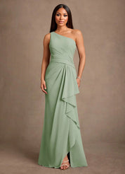 Augday Floy Sheath One Shoulder Chiffon Dress