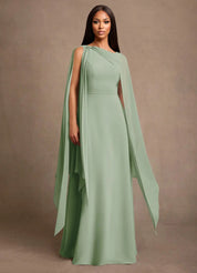 Augday Liddie A-Line Pleated Chiffon Dress