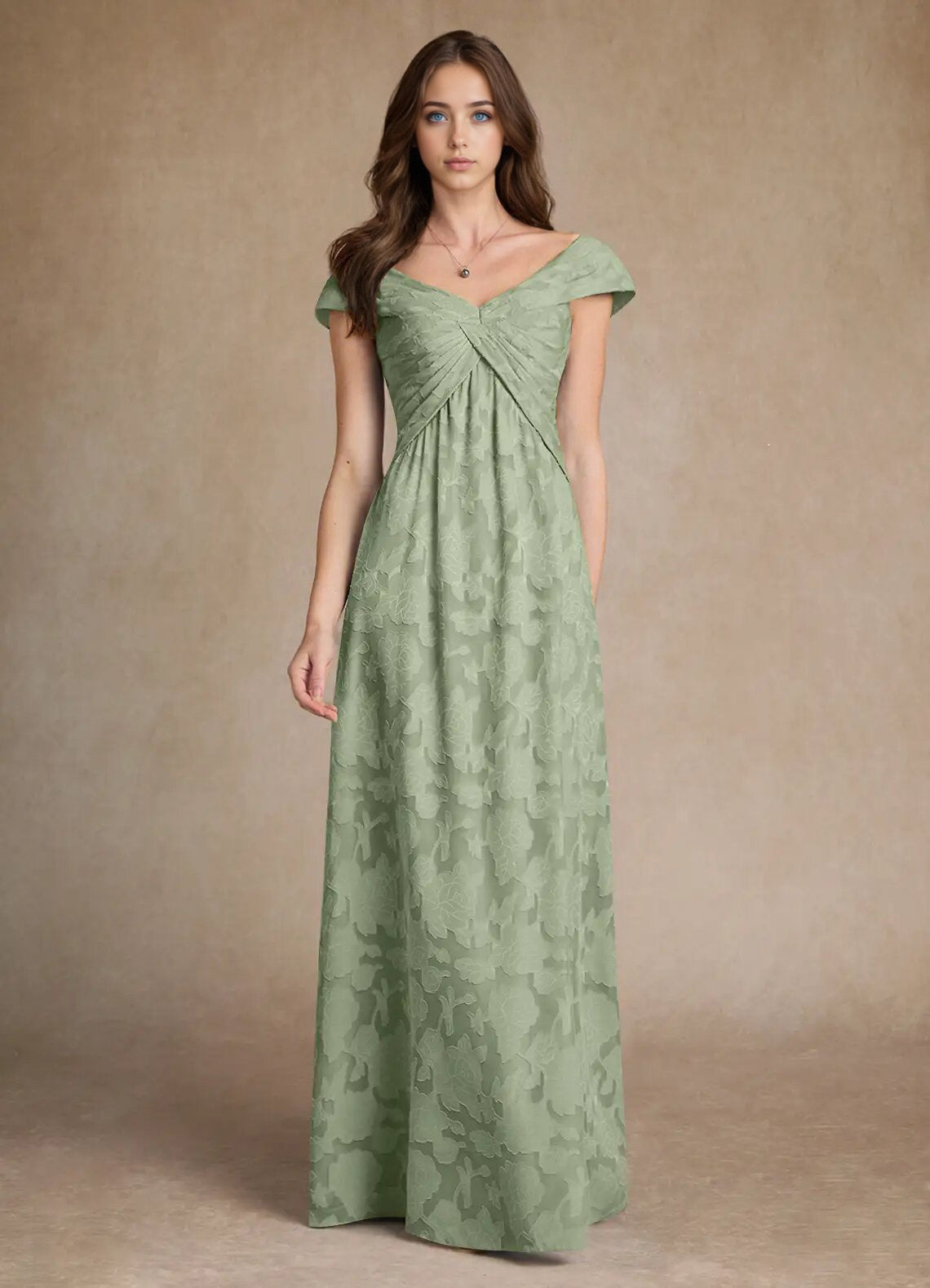 Augday Myrtle A-Line Pleated Floral Burnout Dress