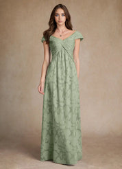 Augday Myrtle A-Line Pleated Floral Burnout Dress