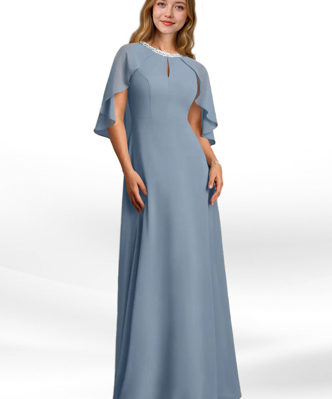 Augday Winnifred A-Line Beaded Chiffon Dress