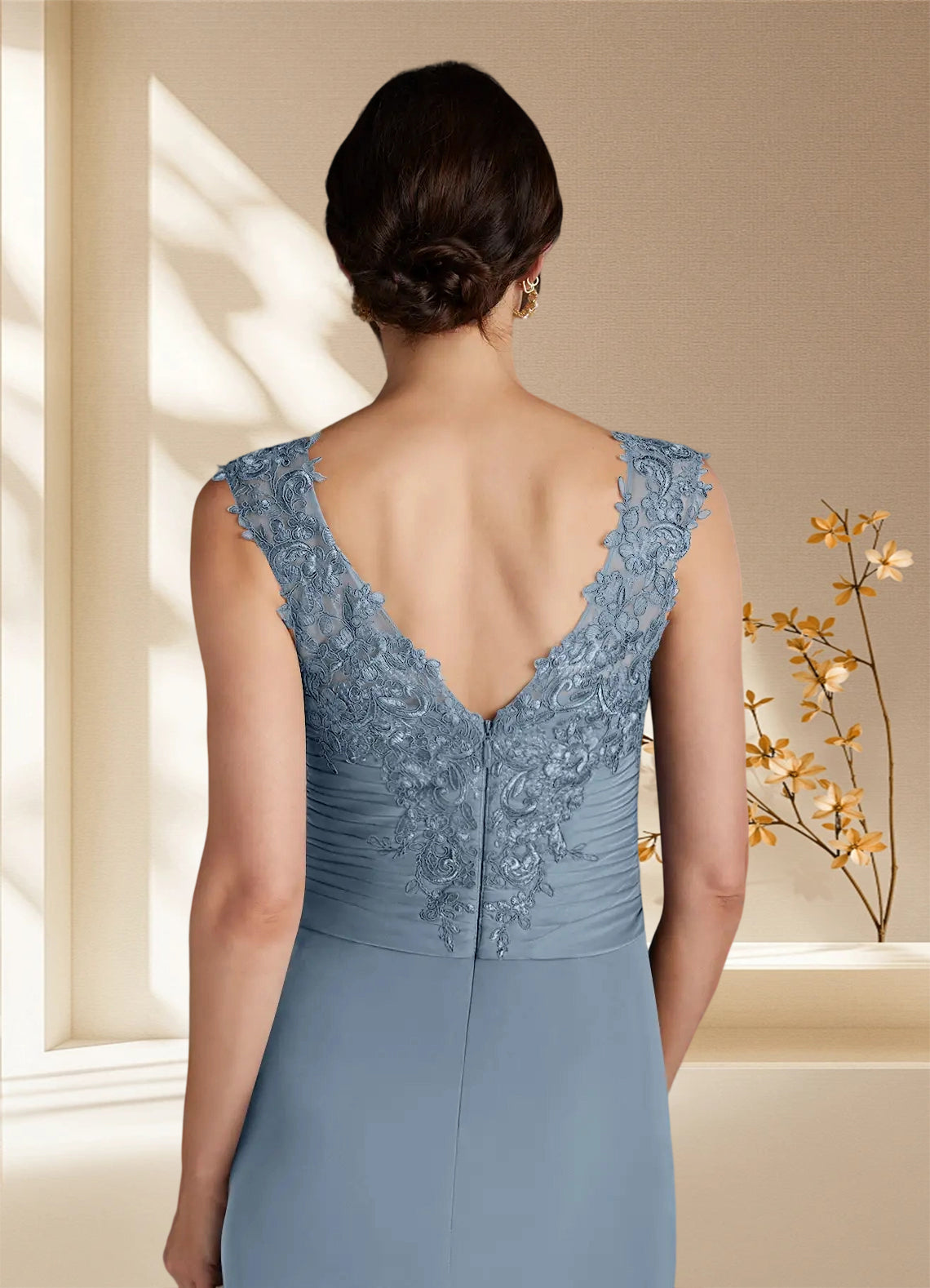 Augday Edelin A-Line Sweetheart Neckline Pleated Mesh Dress