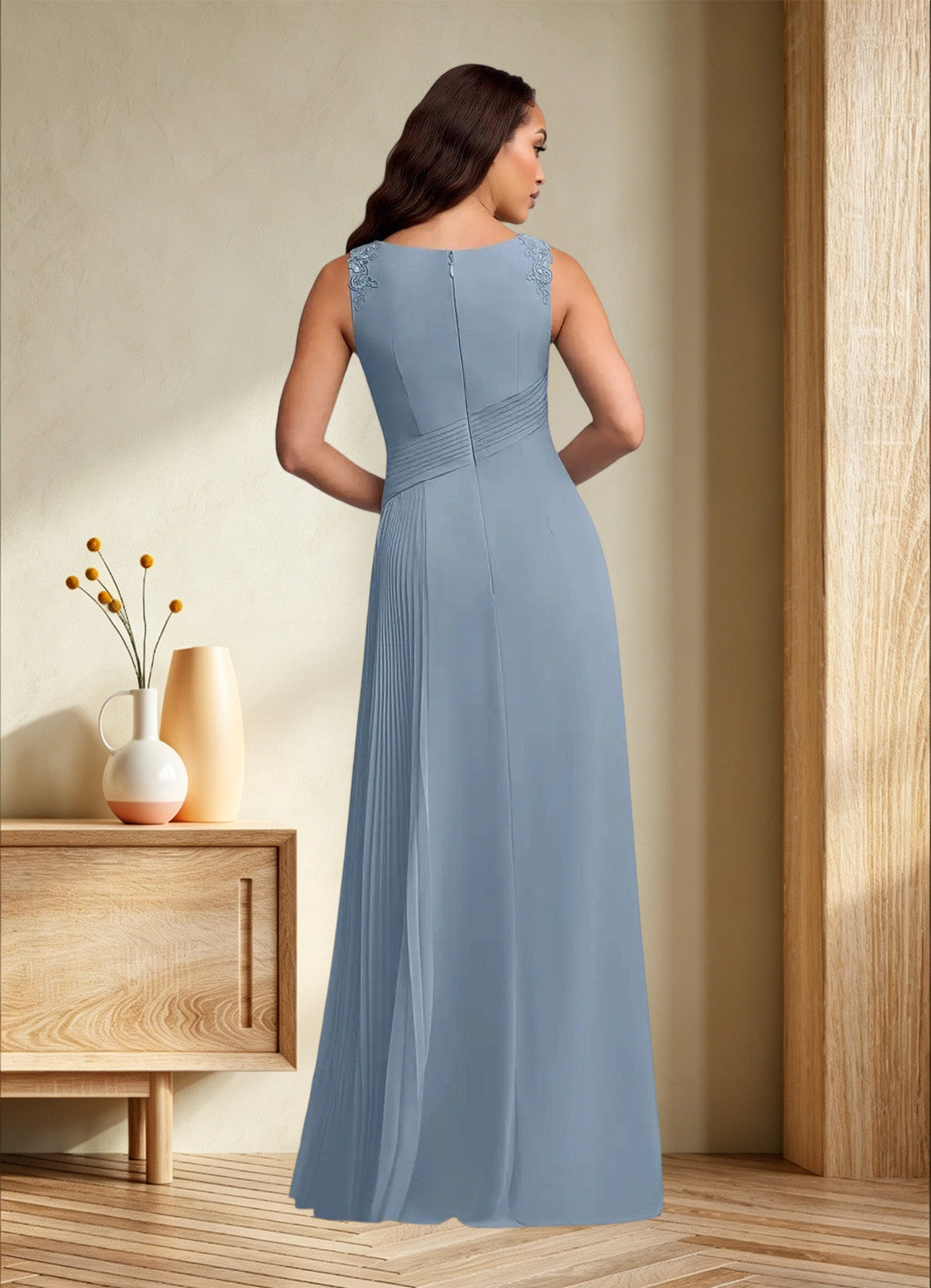 Augday Galvan A-Line Sequins Chiffon Dress