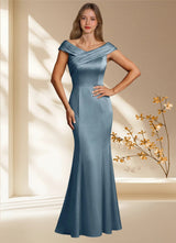 Augday Aberdeen Sheath Pleated Stretch Satin Dress