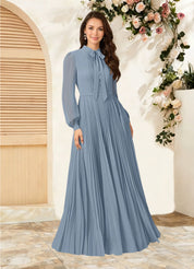 Augday Adellah A-Line Pleated Chiffon Dress