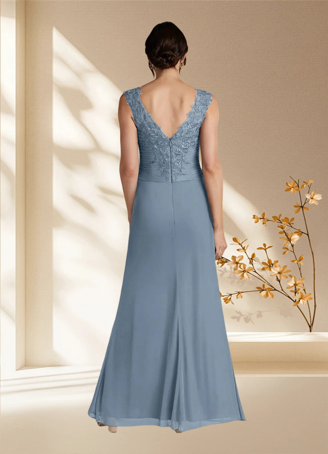 Augday Edelin A-Line Sweetheart Neckline Pleated Mesh Dress