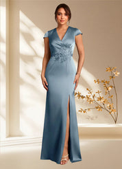 Augday Rilda Sheath Lace Stretch Satin Dress