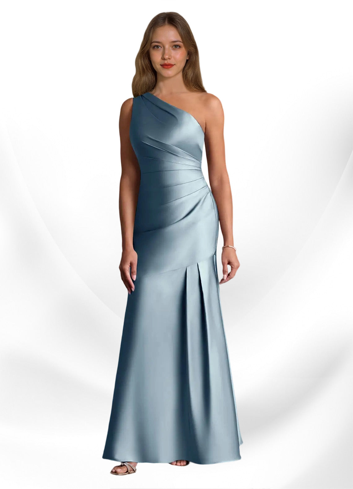 Augday Haifa Mermaid One Shoulder Stretch Satin Dress