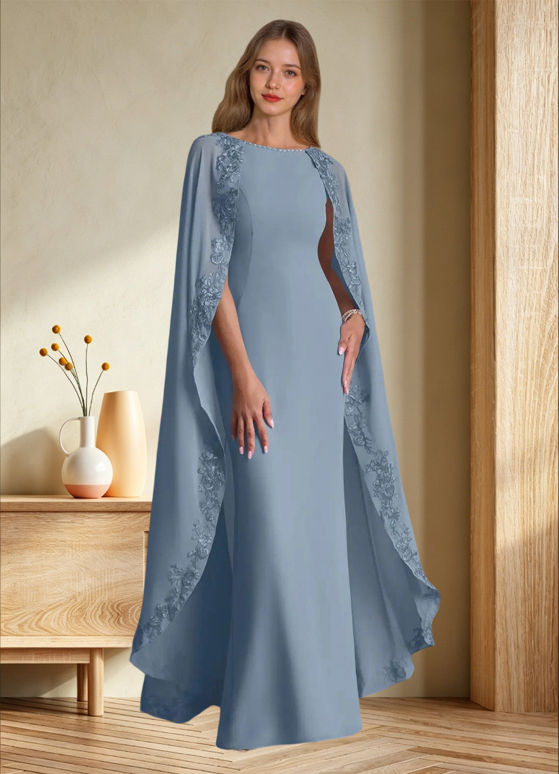 Augday Artemisia Sheath Lace Chiffon Dress