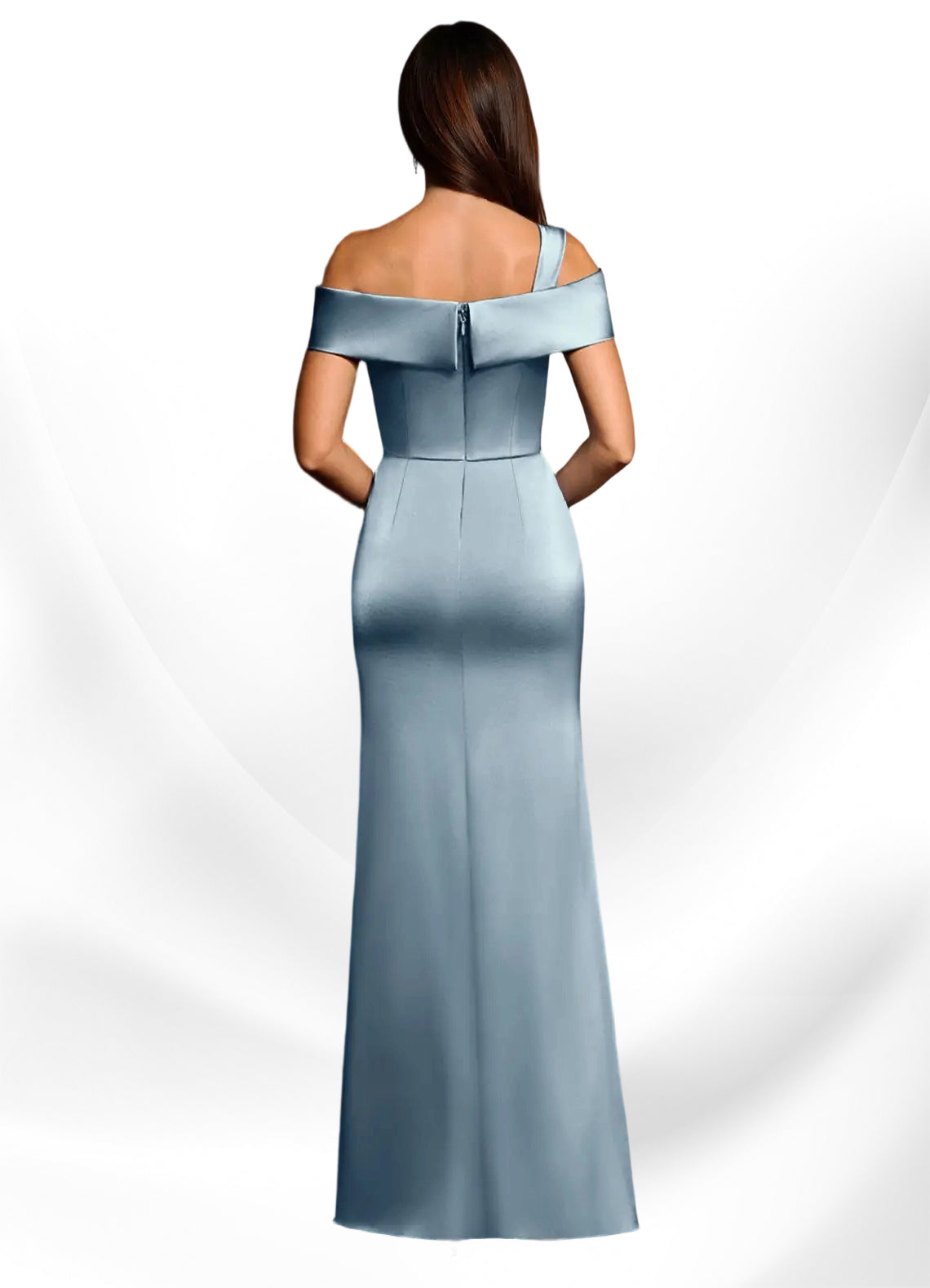 Augday Mermaid Off the Shoulder Stretch Satin Dress