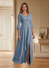 Augday Eire A-Line Pleated Chiffon Dress
