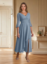 Augday Aerynne A-Line Pleated Chiffon Dress
