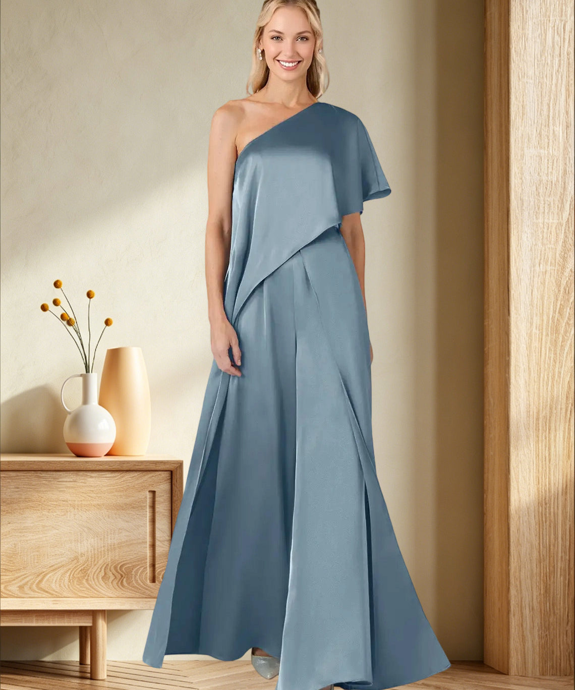 Pantsuit Stretch Satin Dress
