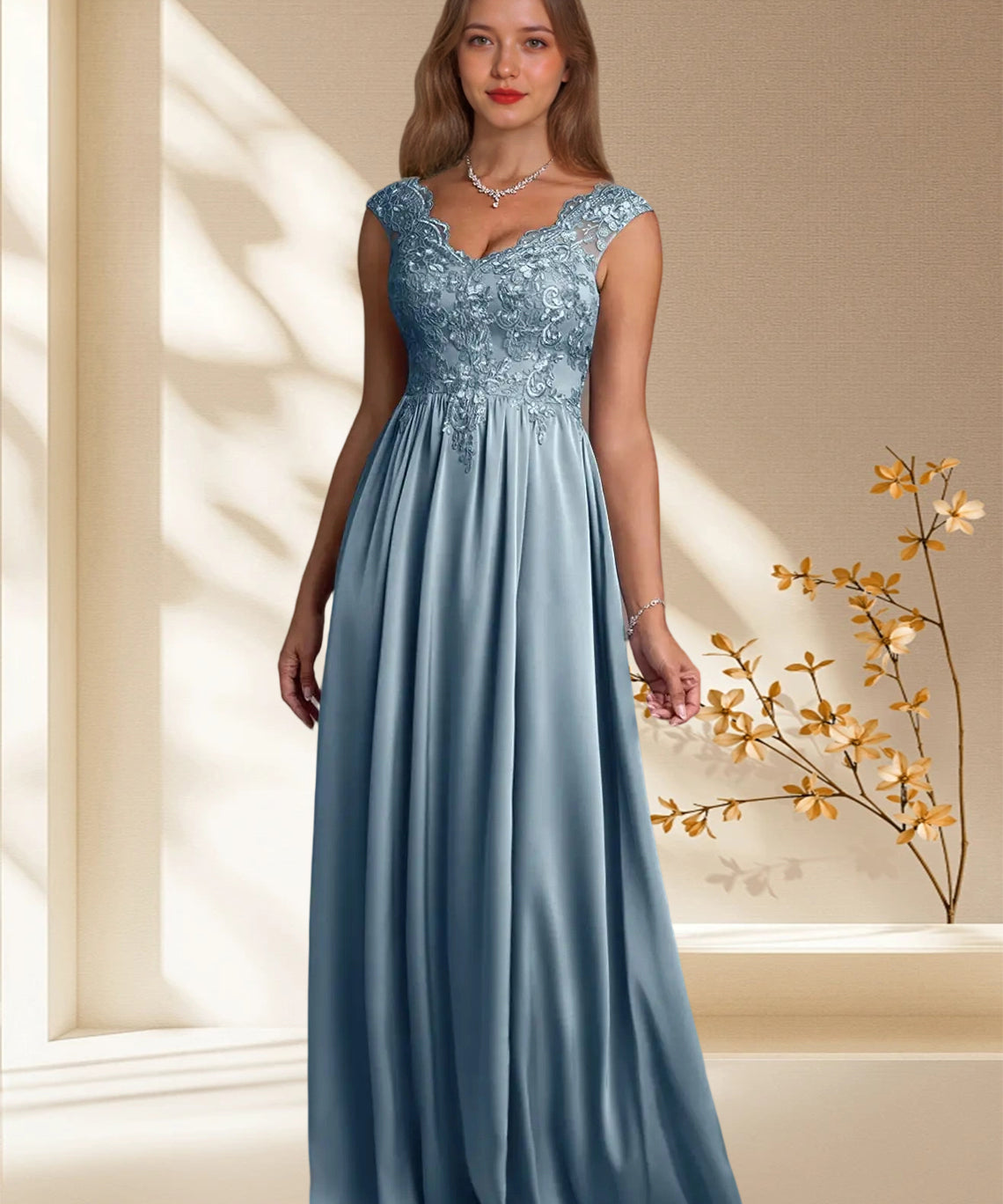 Augday Amethyst A-Line Lace Dress