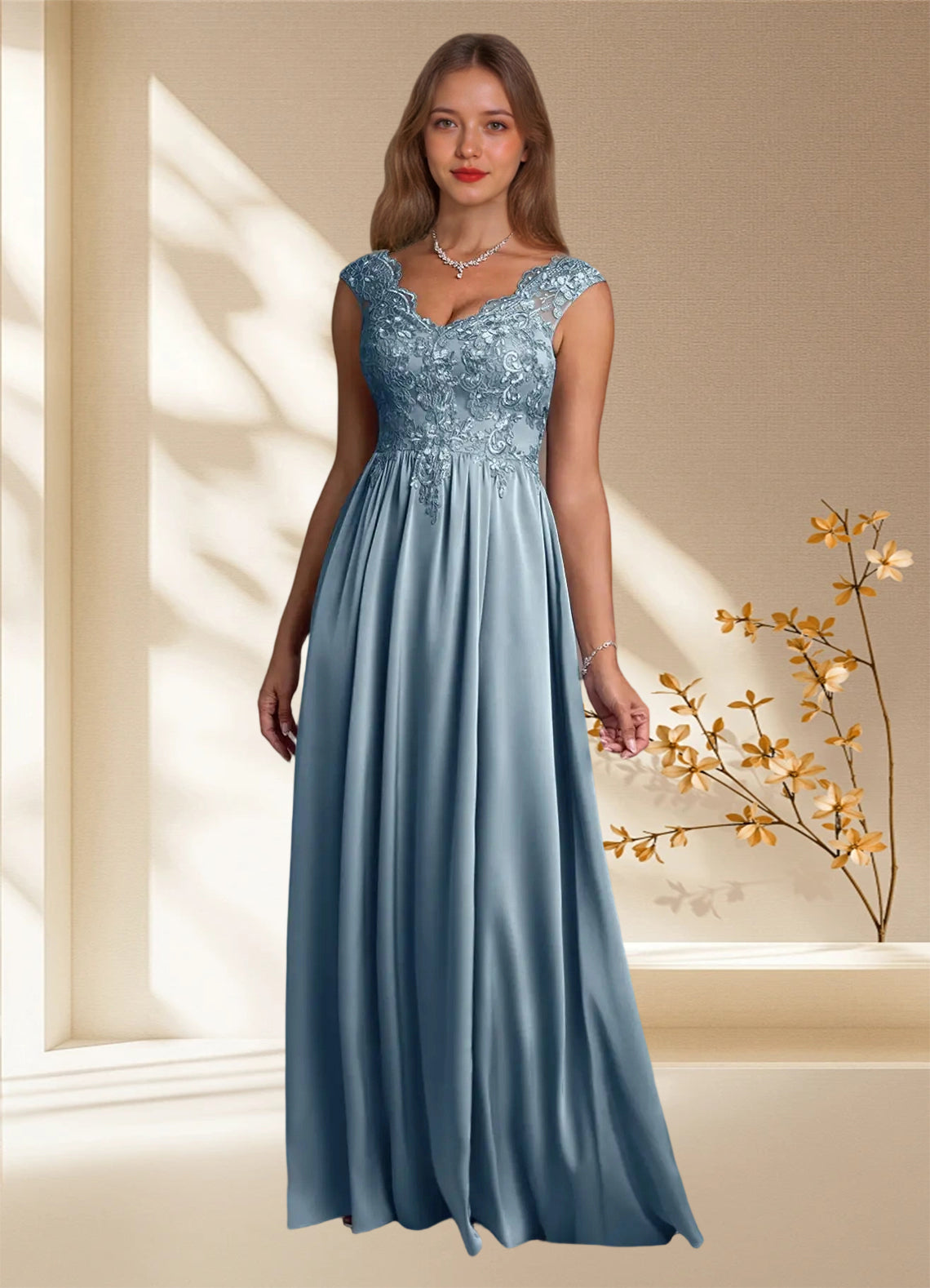 Augday Amethyst A-Line Lace Dress