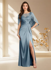 Augday Hera A-Line Lace Stretch Satin Dress